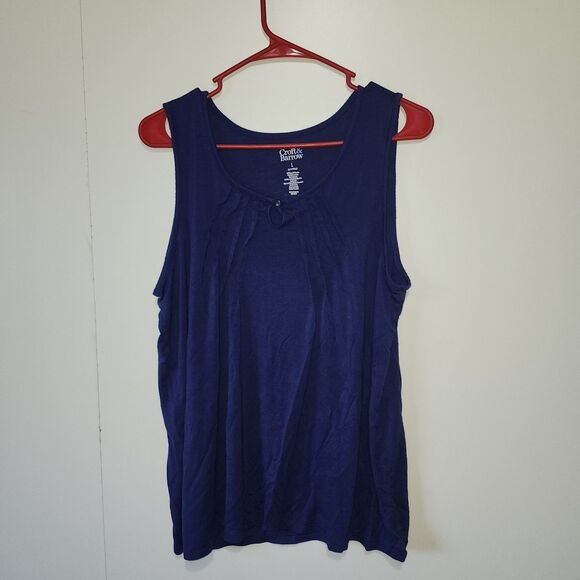 Croft & Barrow Tops - Croft & Barrow Womens Sleeveless Blouse Blue Size L Button Accent Front Casual